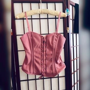 Pink Spaghetti strap corset top